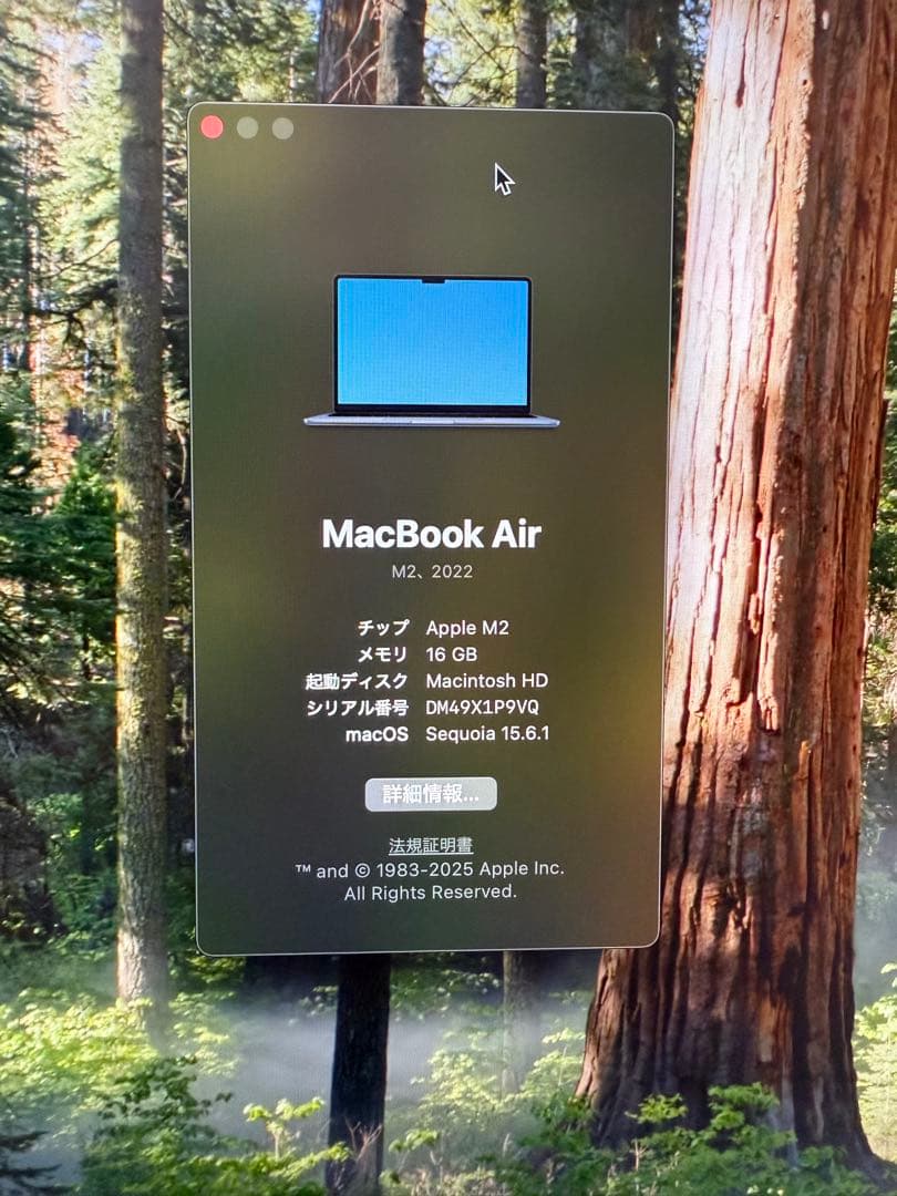 MacBook Air M2 2022 16GB 512GB 箱付 美品