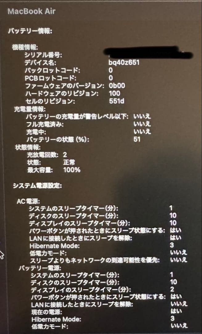 ほぼ未使用　13インチMacBook Air M4 16GB 256GB SSD