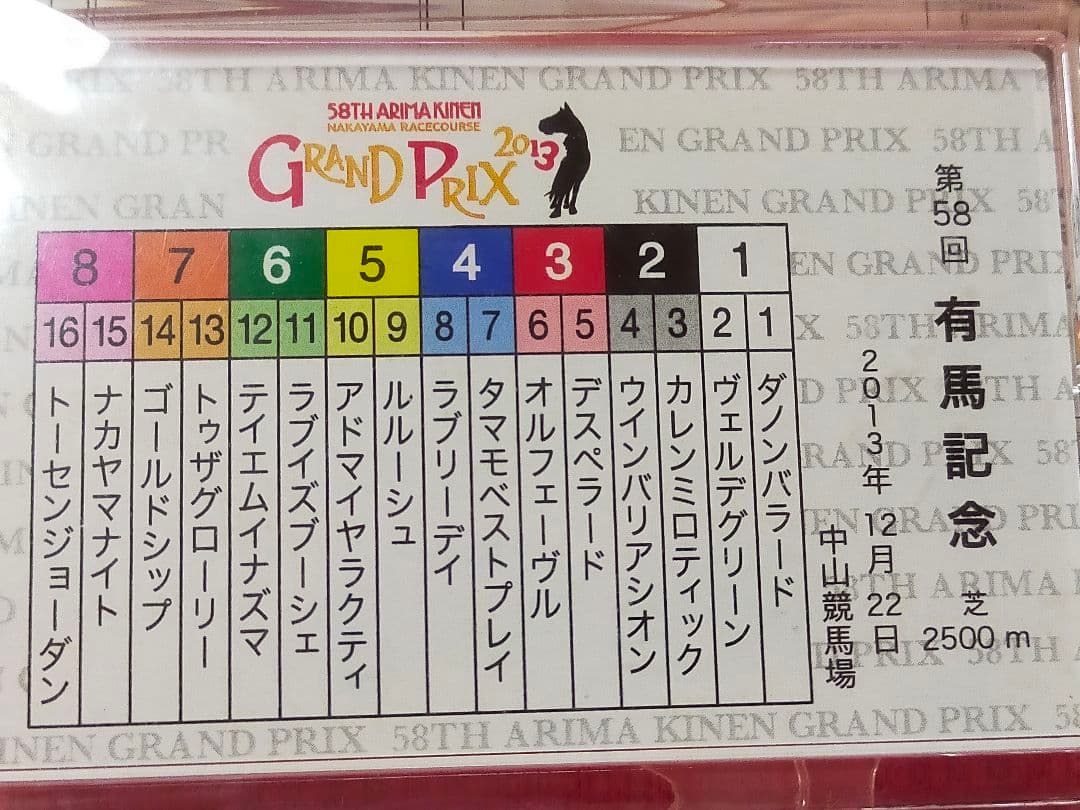 ◆　競馬　JRA　◆　2013年　第58回　有馬記念　◆　想い出馬券ホルダー　◆