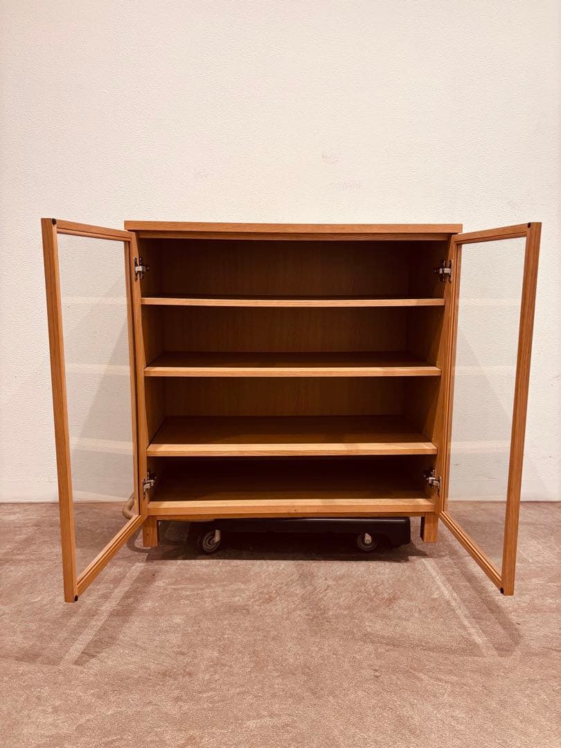 ⭐️美品⭐️入手困難⭐️無印良品⭐️脚付き⭐️オーク材・ガラス扉 キャビネット