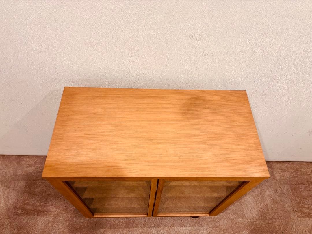 ⭐️美品⭐️入手困難⭐️無印良品⭐️脚付き⭐️オーク材・ガラス扉 キャビネット