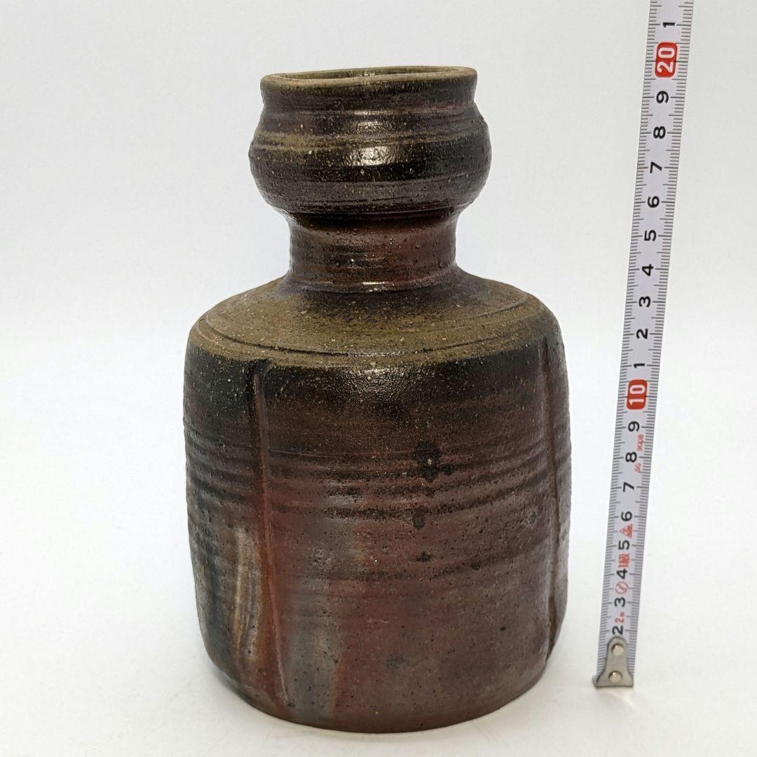 岡山県重要無形文化財 二代目藤原楽山 備前焼 花入 共箱 花器 花瓶 華道具