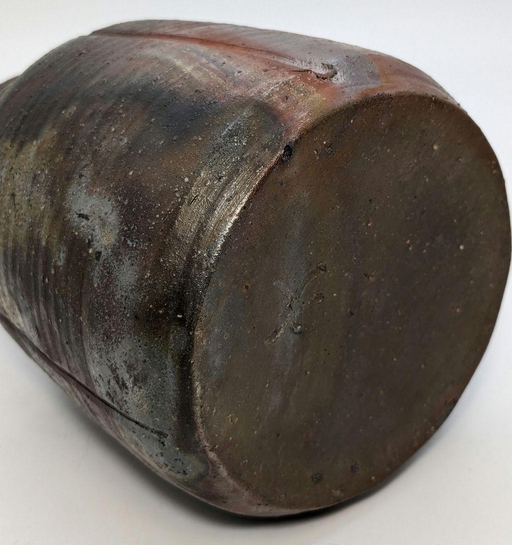 岡山県重要無形文化財 二代目藤原楽山 備前焼 花入 共箱 花器 花瓶 華道具