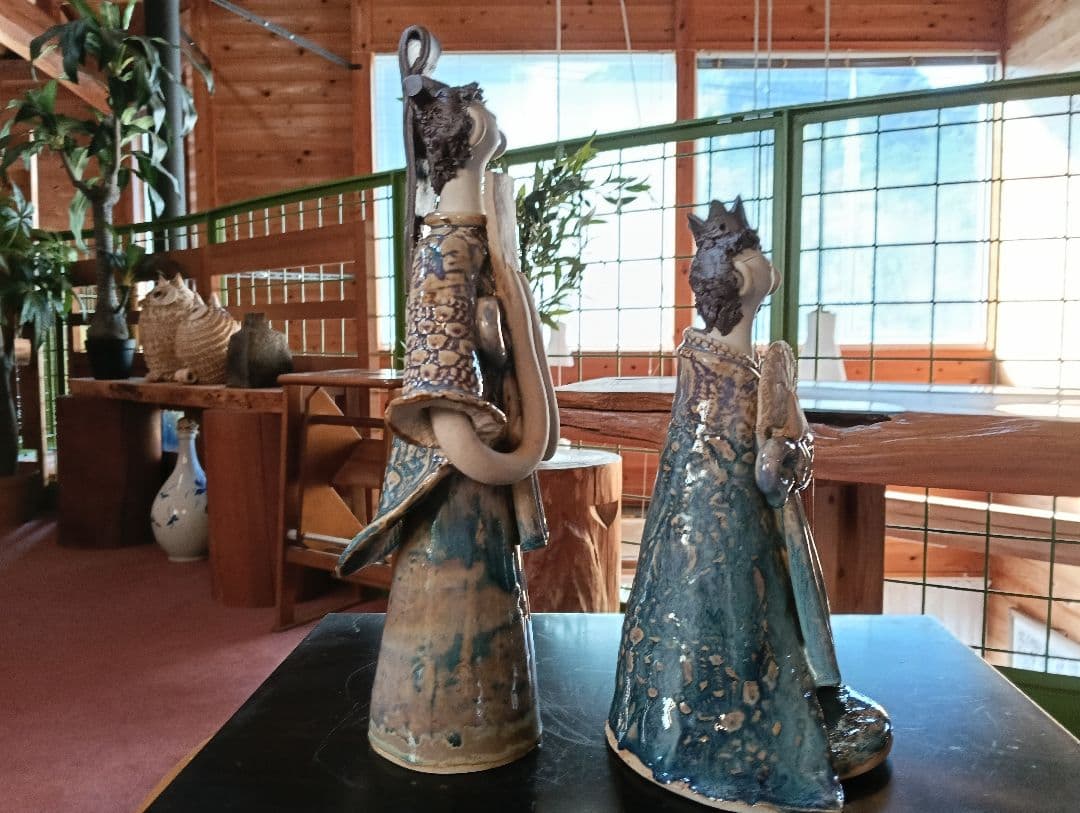 砥部焼　青芳人形　作家森元青芳　陶器 雛人形 ひな祭り飾り