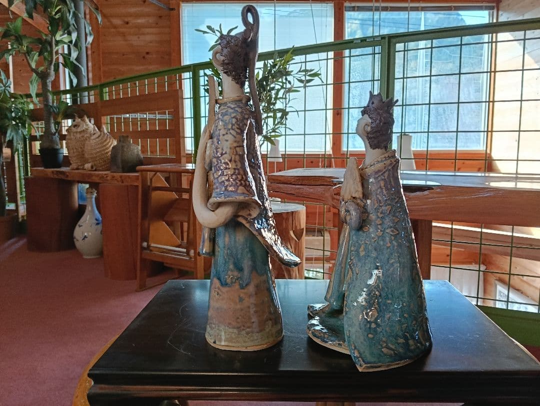 砥部焼　青芳人形　作家森元青芳　陶器 雛人形 ひな祭り飾り