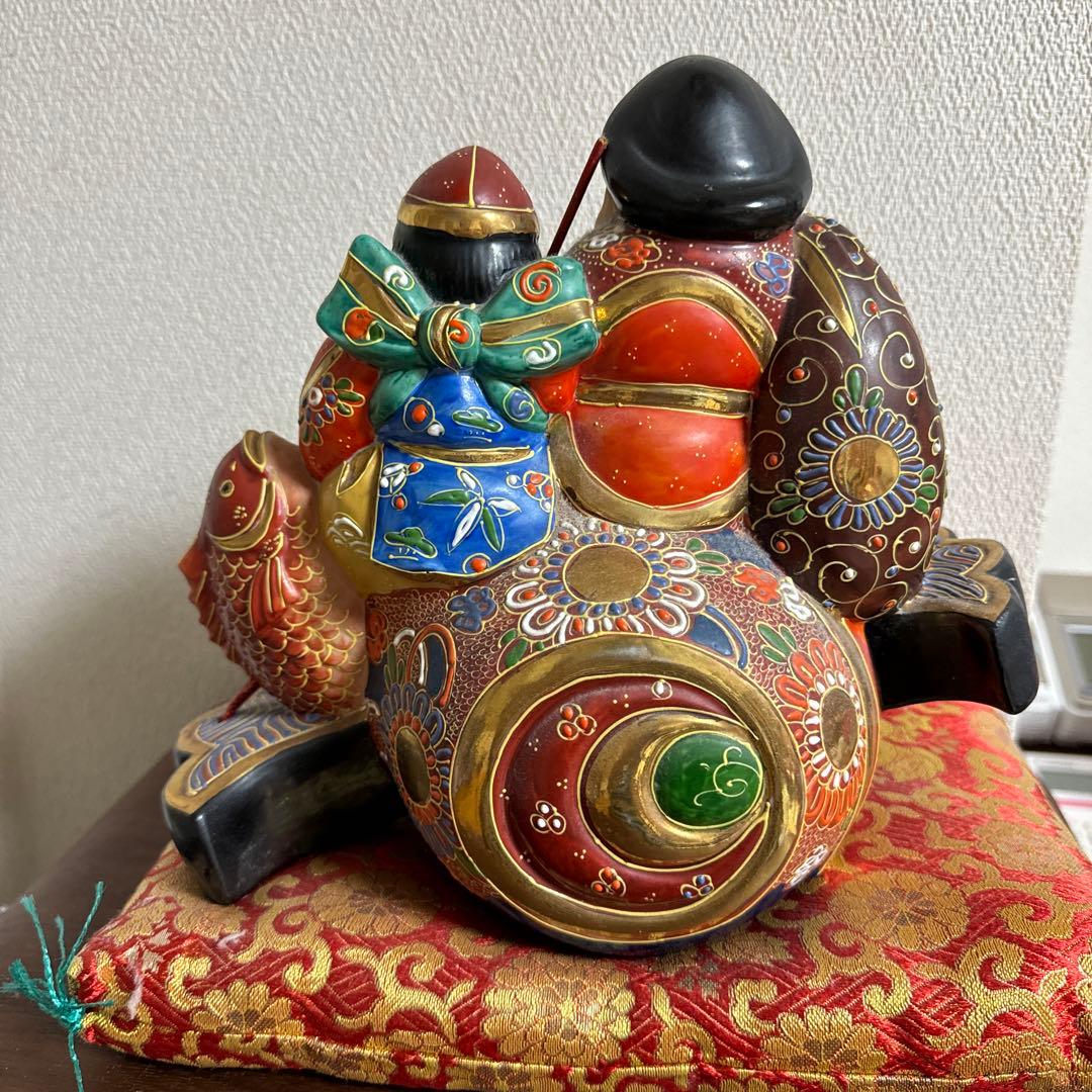 高級九谷焼 打ち出の小槌と大黒様・恵比寿様 - 工芸品　貴重　昭和