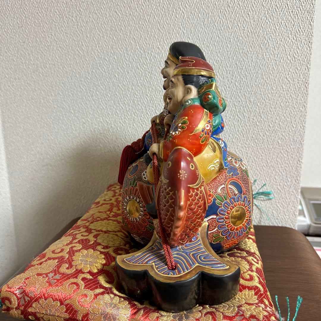 高級九谷焼 打ち出の小槌と大黒様・恵比寿様 - 工芸品　貴重　昭和