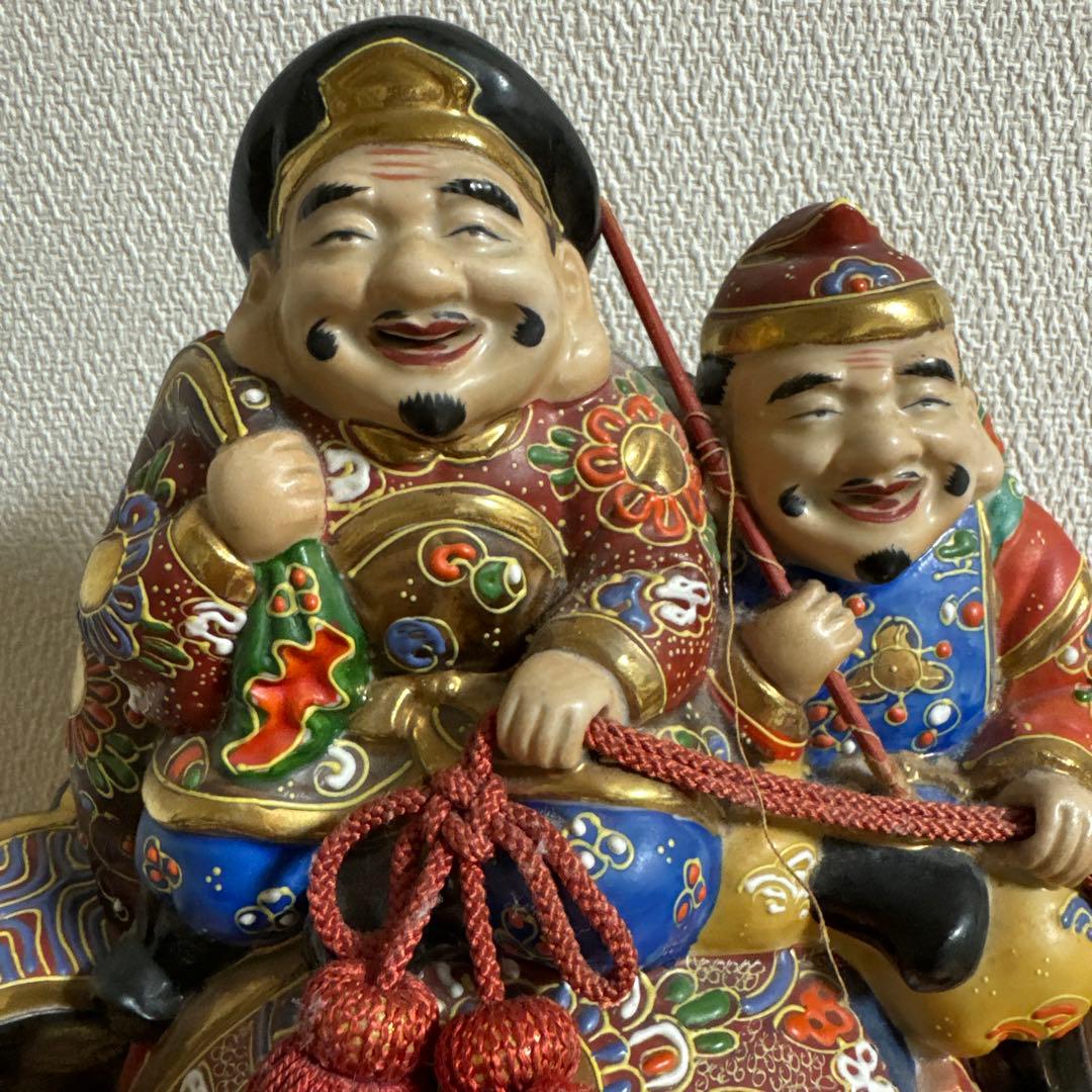 高級九谷焼 打ち出の小槌と大黒様・恵比寿様 - 工芸品　貴重　昭和
