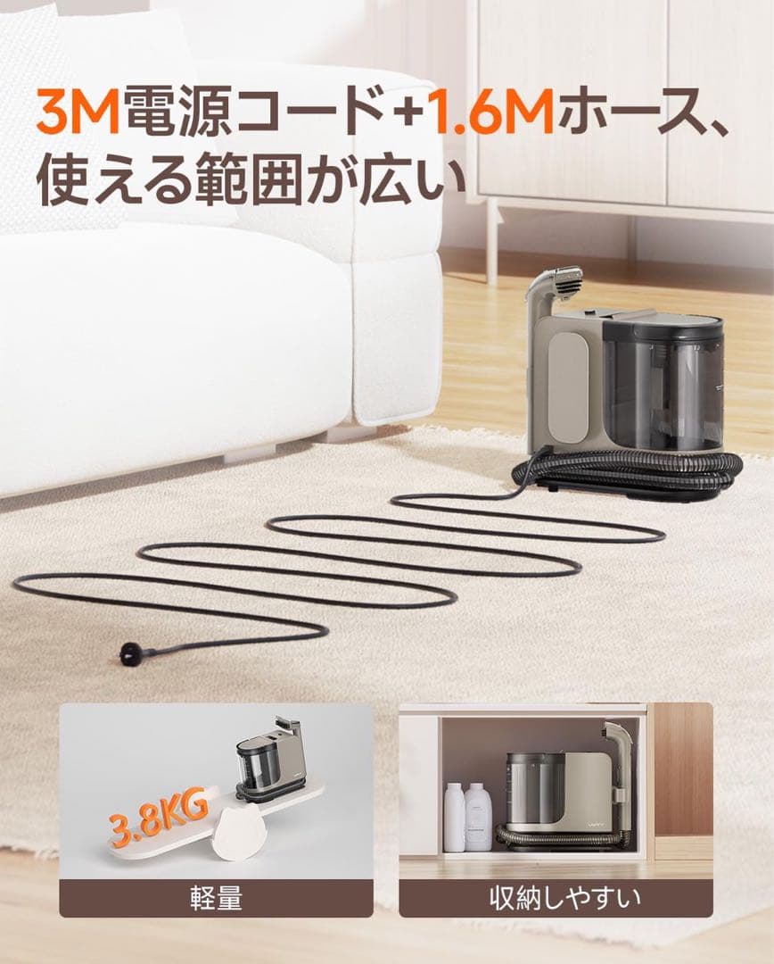 【新品未使用】スチームクリーナー 高温リンサークリーナー プロ仕様ブラシセット