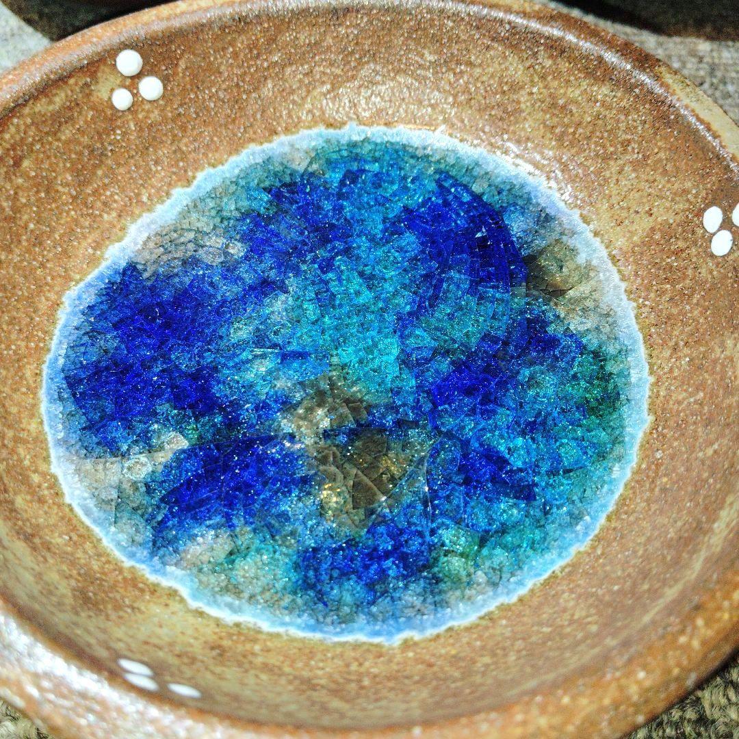 未使用 沖縄やちむん 【工房:ei-bow】 北川 稔:作 丸皿・角小皿