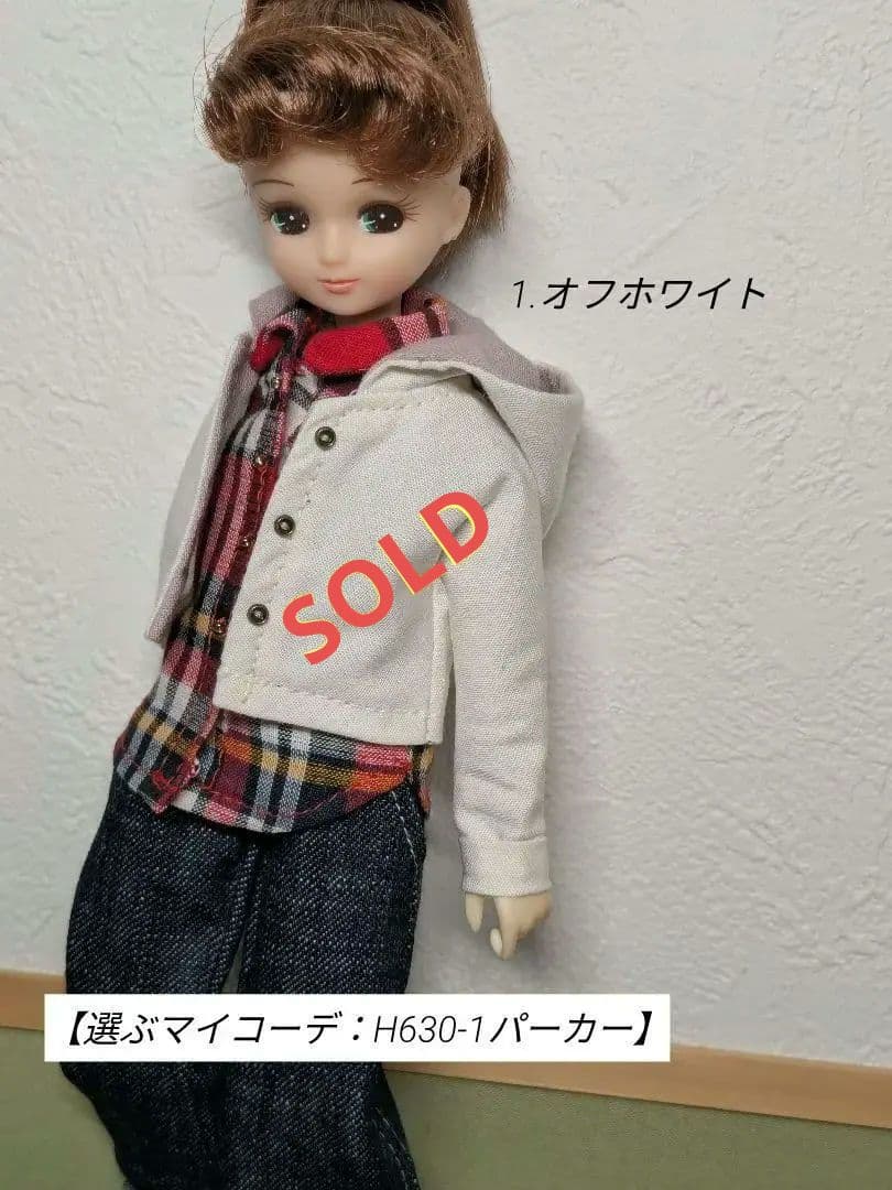 22㌢ドールサイズ服 【選ぶマイコーデ：H630-1パーカー】
