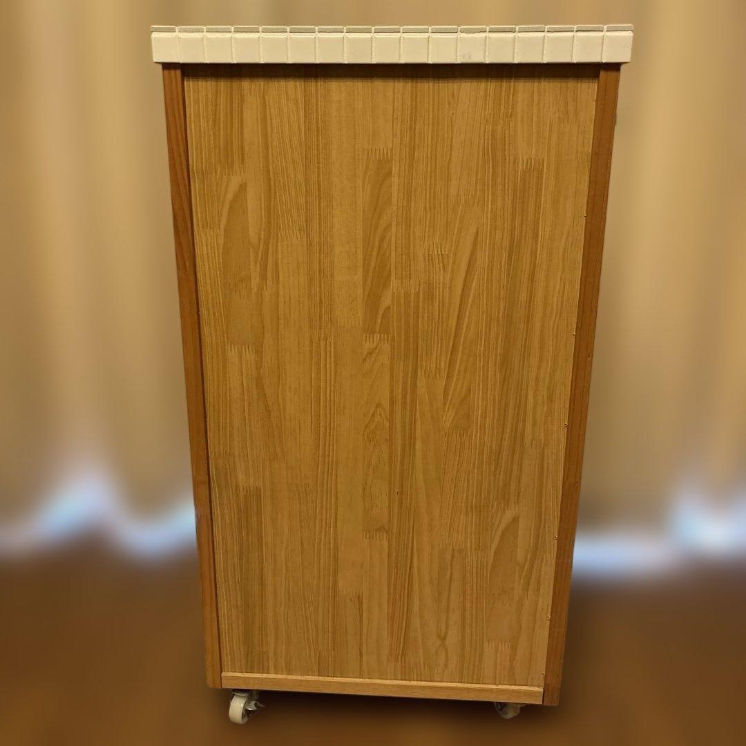 モモナチュラル スリムワゴン タイルトップ