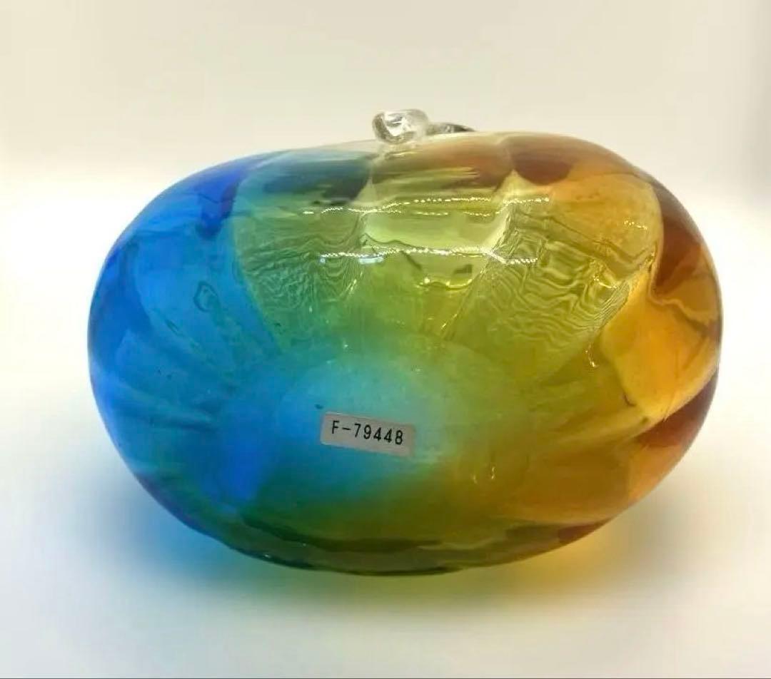 アデリア　石塚硝子　津軽びいどろ　金彩秋風花瓶　小サイズ