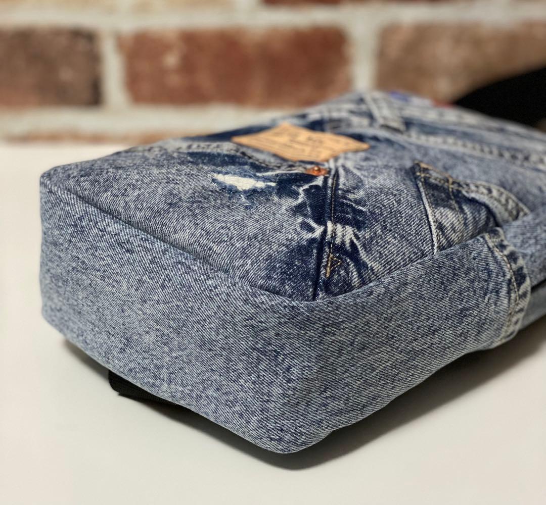 〈1053〉デニムリメイク 【男前】ワンショルダーボディバッグ ハンドメイド