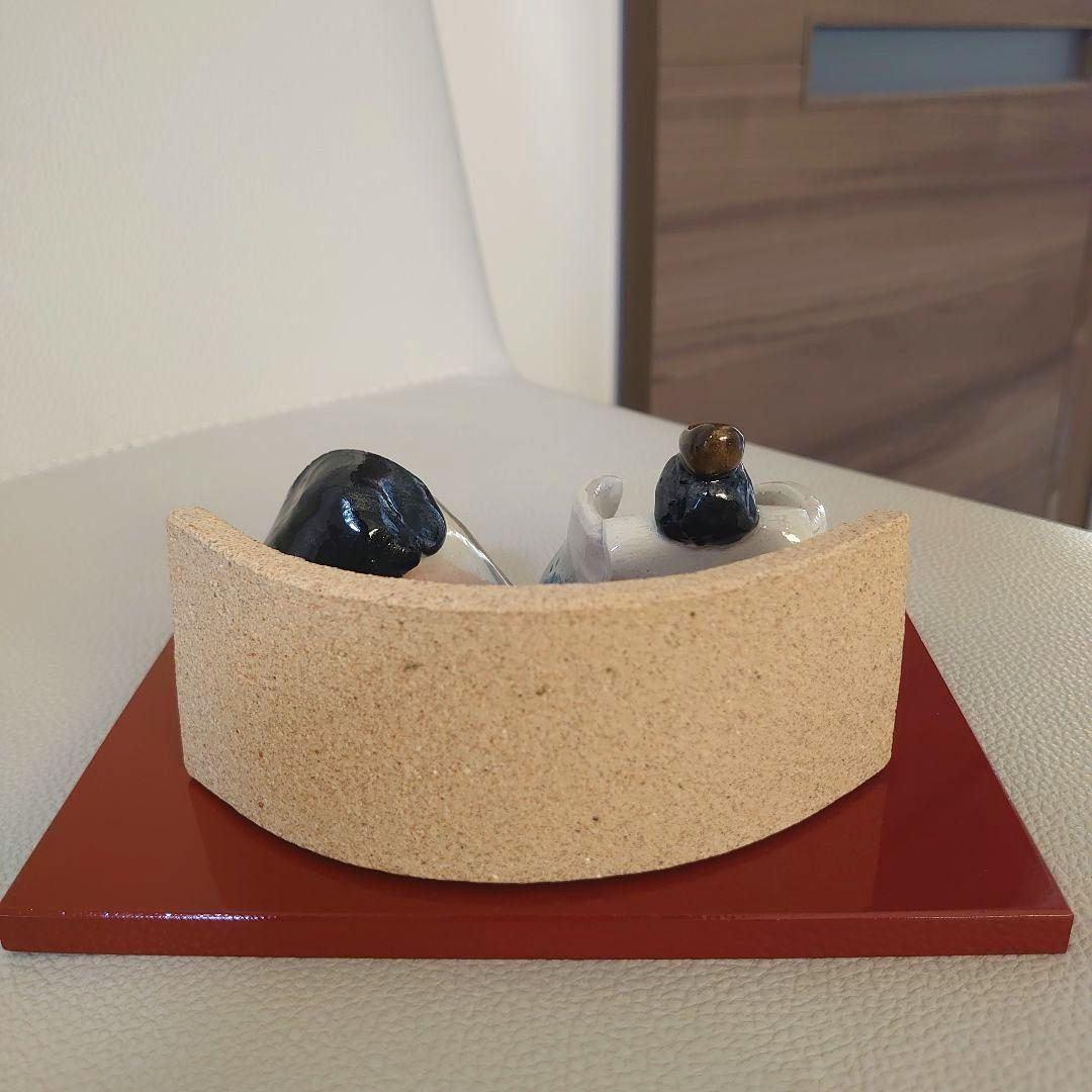 たち吉　陶器製　雛人形　屏風・台座付　ほら工房　浜田純子作　橘吉　ひな人形