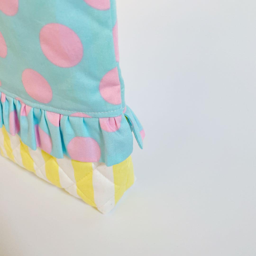 ■SOLD■上靴入れ ハンドメイド 上靴袋 ドット パステルカラー