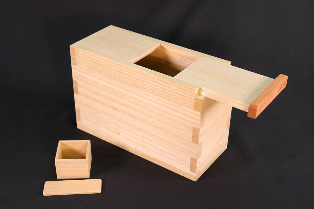 新作【スリムスライド5キロ用】最高峰の桐米びつ　ケヤキ　升付き