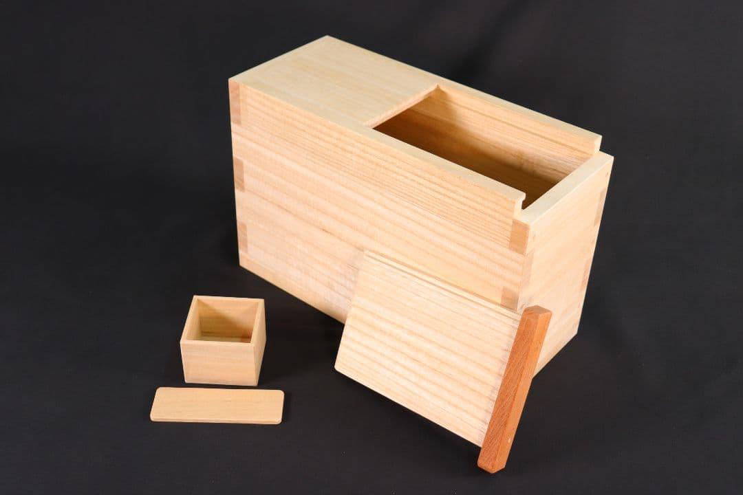 新作【スリムスライド5キロ用】最高峰の桐米びつ　ケヤキ　升付き