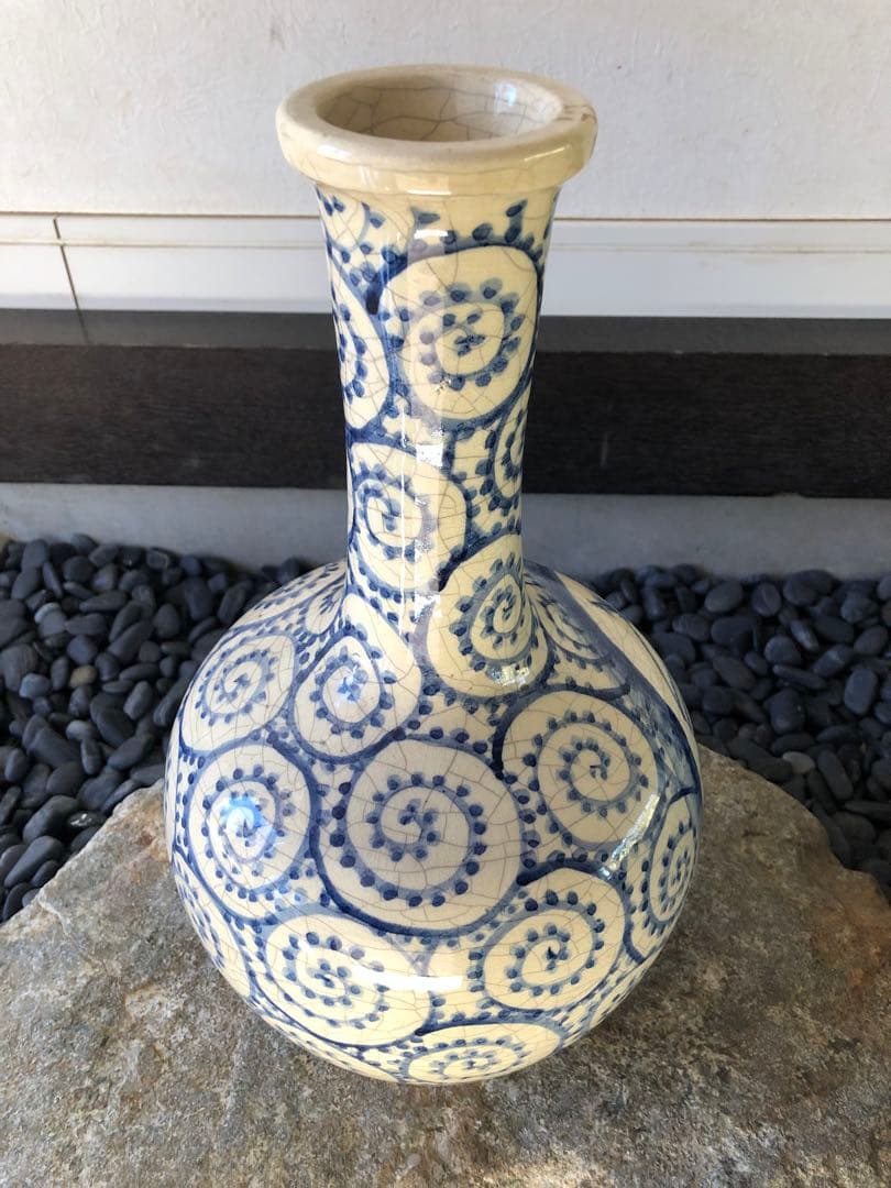 信楽焼　花瓶　蛸唐草　焼物　flower bot