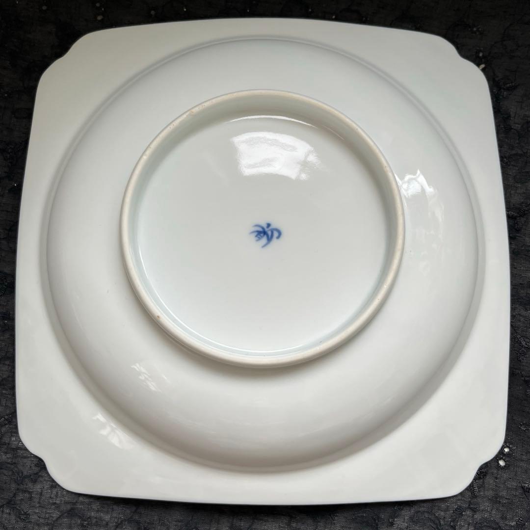 香蘭社　リーフ柄　角鉢　大鉢　レトロ