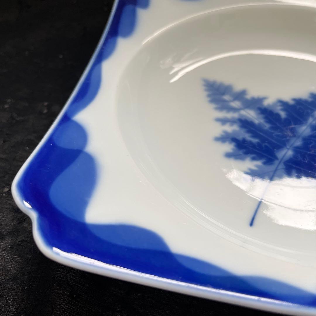 香蘭社　リーフ柄　角鉢　大鉢　レトロ