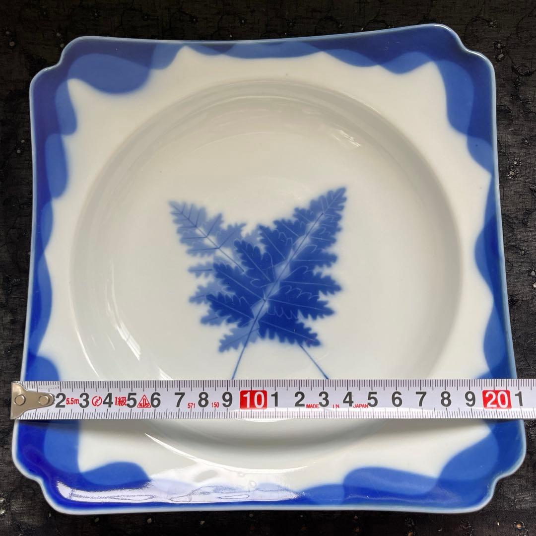 香蘭社　リーフ柄　角鉢　大鉢　レトロ