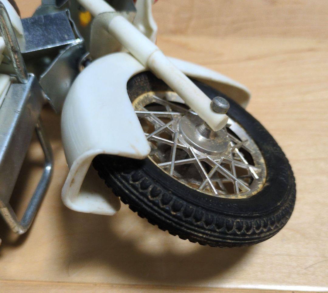 昭和レトロ　ヨネザワ　シルバー仮面　オートバイ　　　　　全長約30cm