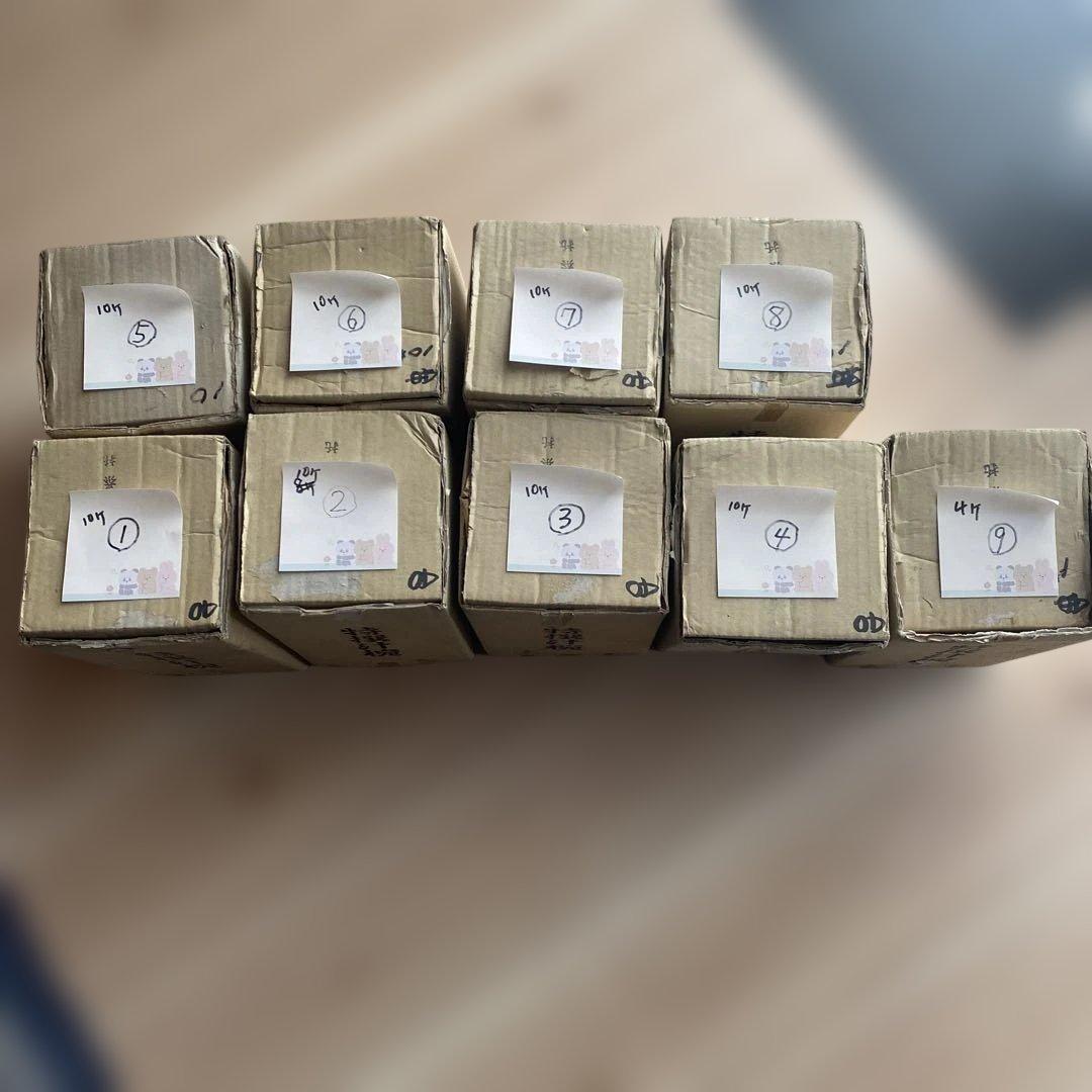 新品未使用外箱、袋付き昭和時代レトロ品　 赤い汁椀1箱10個入り、9箱セット