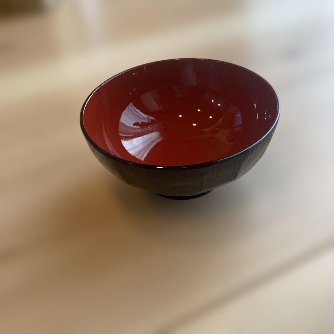 新品未使用外箱、袋付き昭和時代レトロ品　 赤い汁椀1箱10個入り、9箱セット