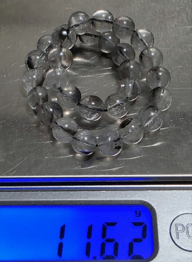 6.8ミリ　プラチナルチルクォーツブレスレット　ブルッカイトインクォーツ