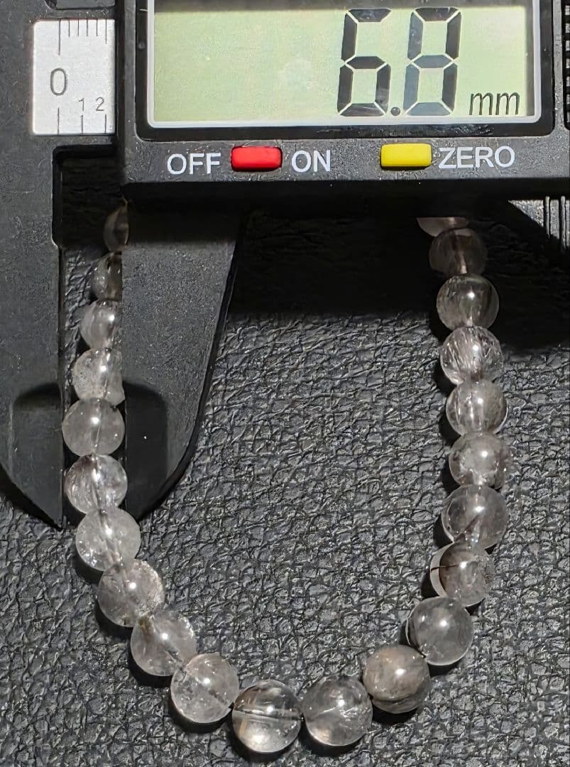 6.8ミリ　プラチナルチルクォーツブレスレット　ブルッカイトインクォーツ