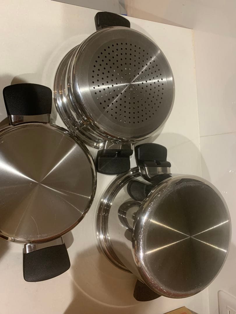 アムウェイQueenステンレス4ℓ3段重ね鍋セット