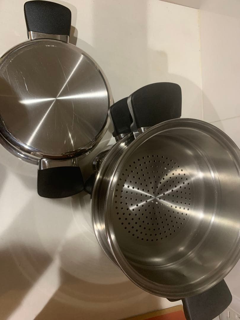 アムウェイQueenステンレス4ℓ3段重ね鍋セット