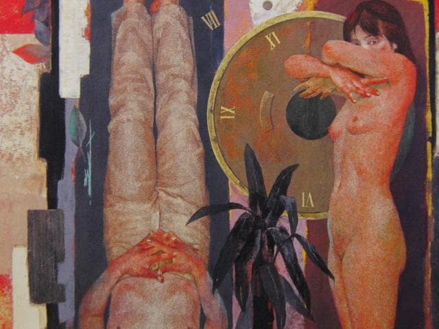 今井充俊、【パリテスの図】、希少な大判額装用画集より、美品、日本人画家