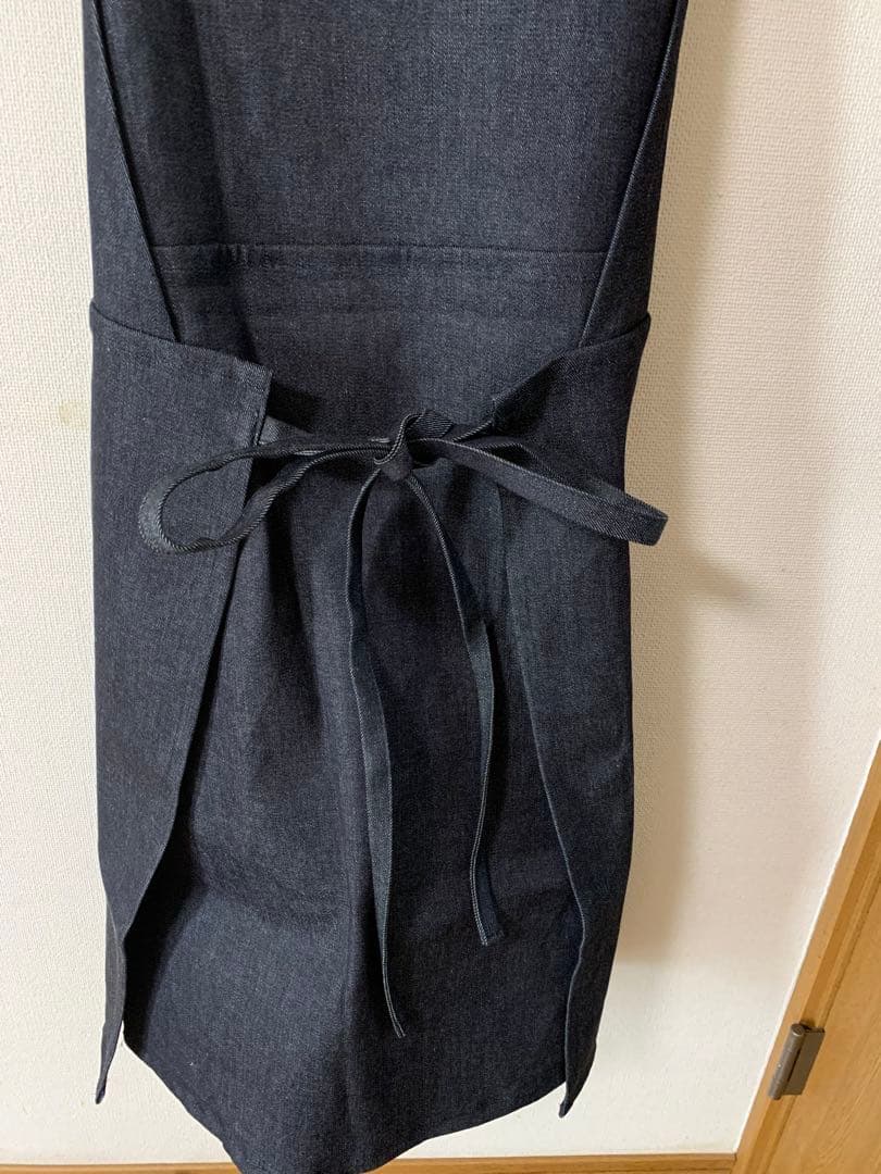 【美品】ダークデニム ノースリーブエプロン