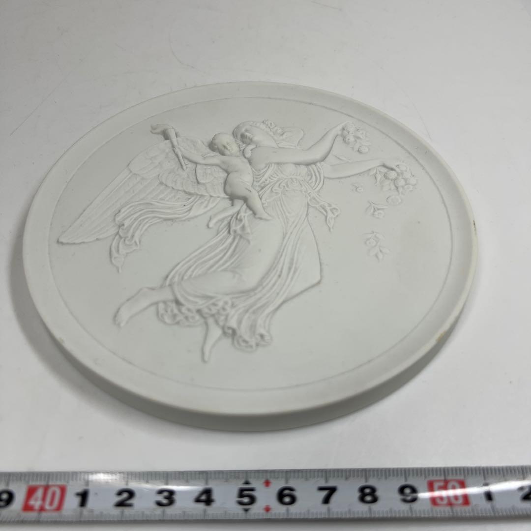 ロイヤルコペンハーゲンプラーク陶板画　天使　直径15㎝　箱付東T7-0601①
