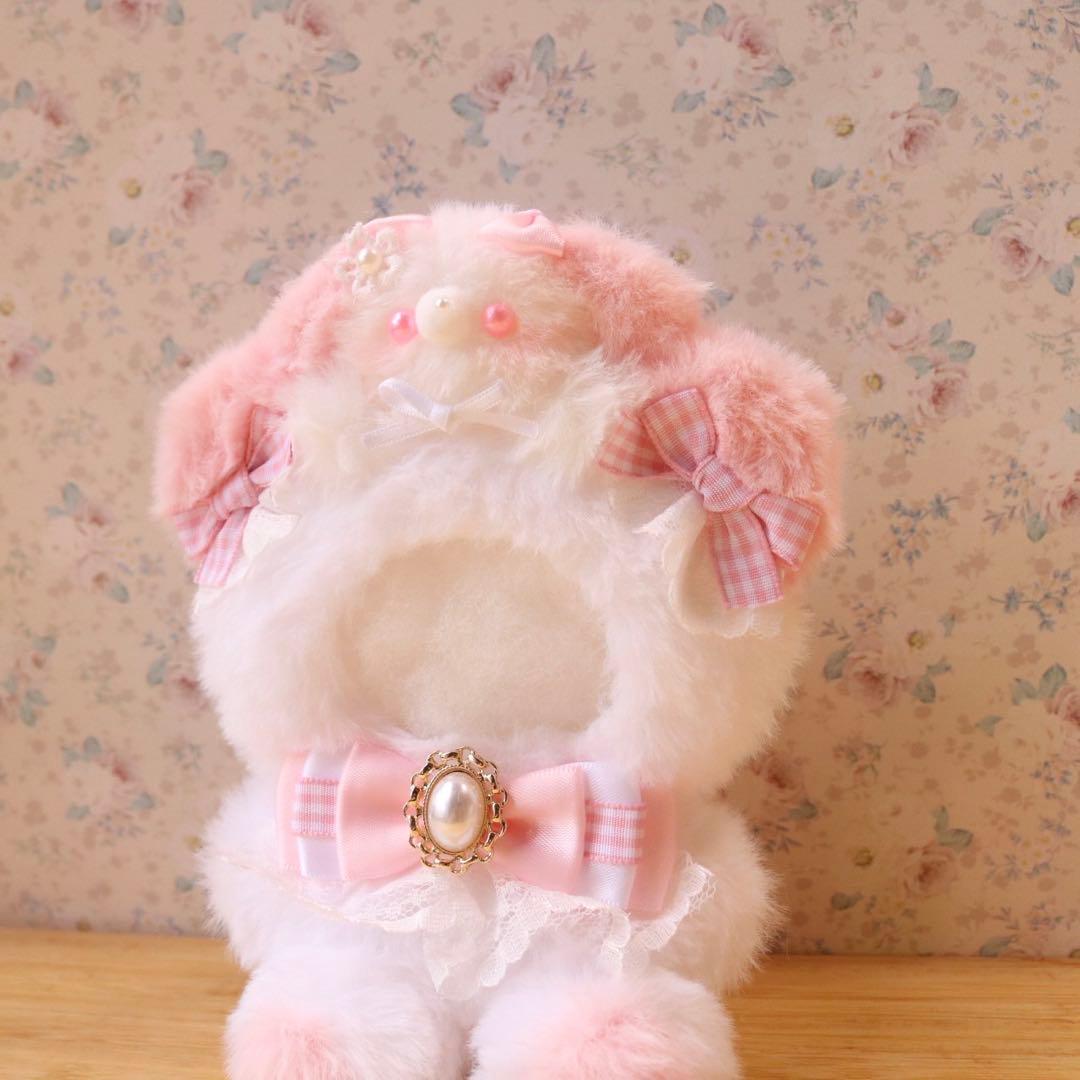 わんちゃん乗せたくまさん.10〜12cm／ピンク色❤︎おすわりぬい服 着ぐるみ