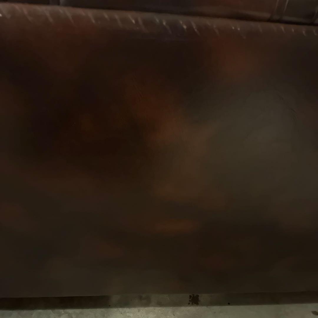 ミッドセンチュリー ソファ 3人掛け レザー 合皮 茶系 ローソファ 会議