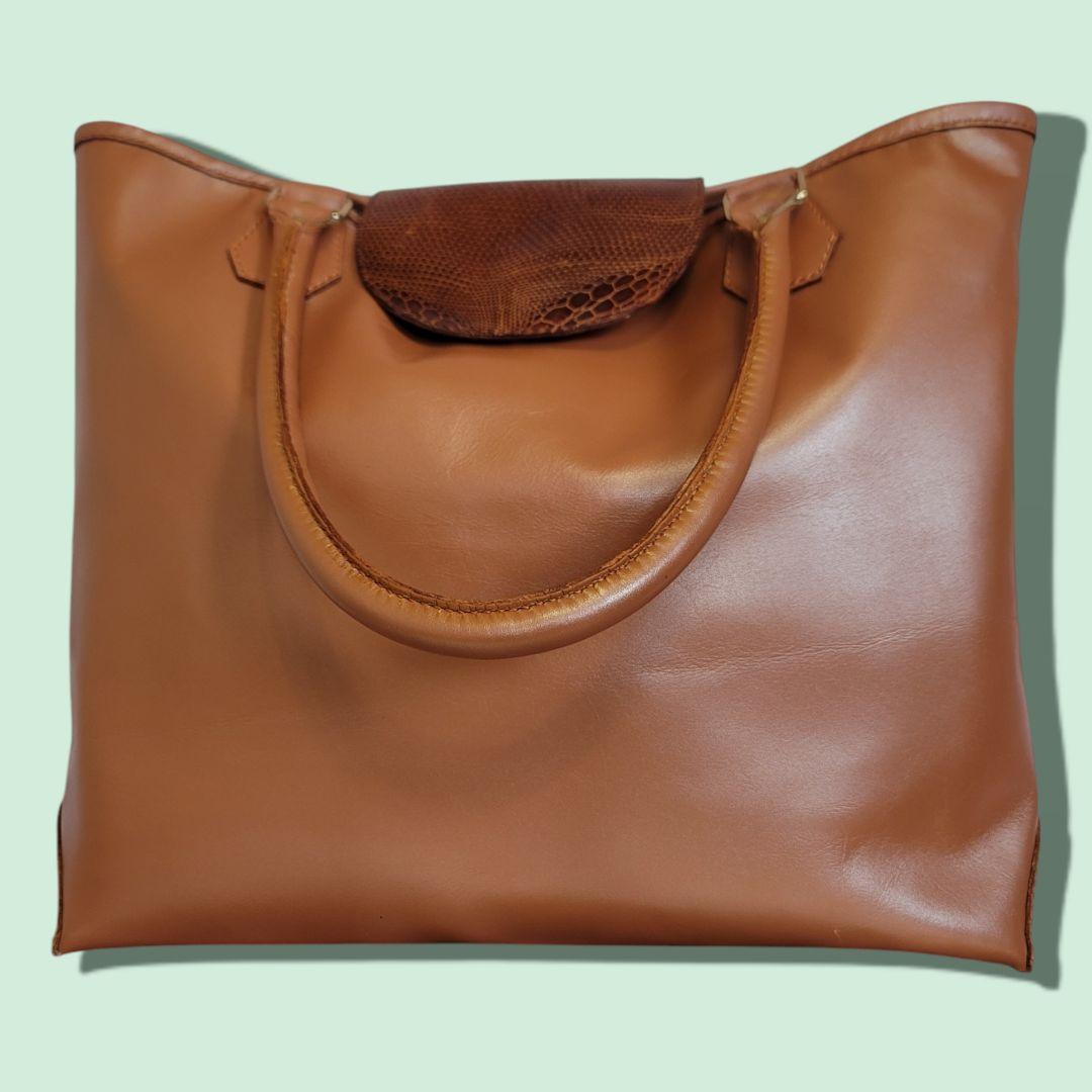 春バックトートカーキレザー