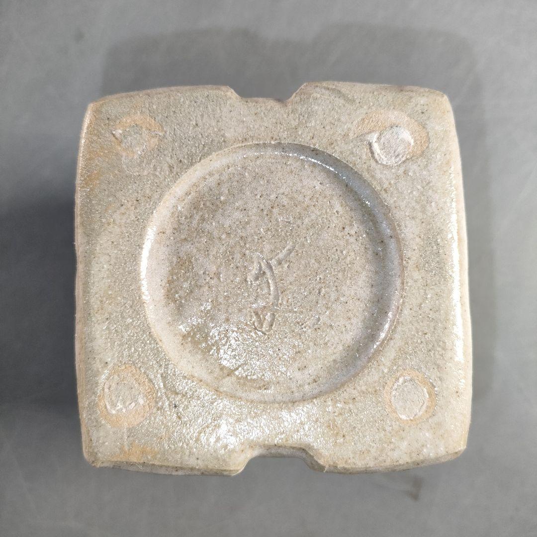 A1360-5/織部焼/幸兵衛窯/加藤卓男/織部角形筒深向付5客/共箱/懐石道具