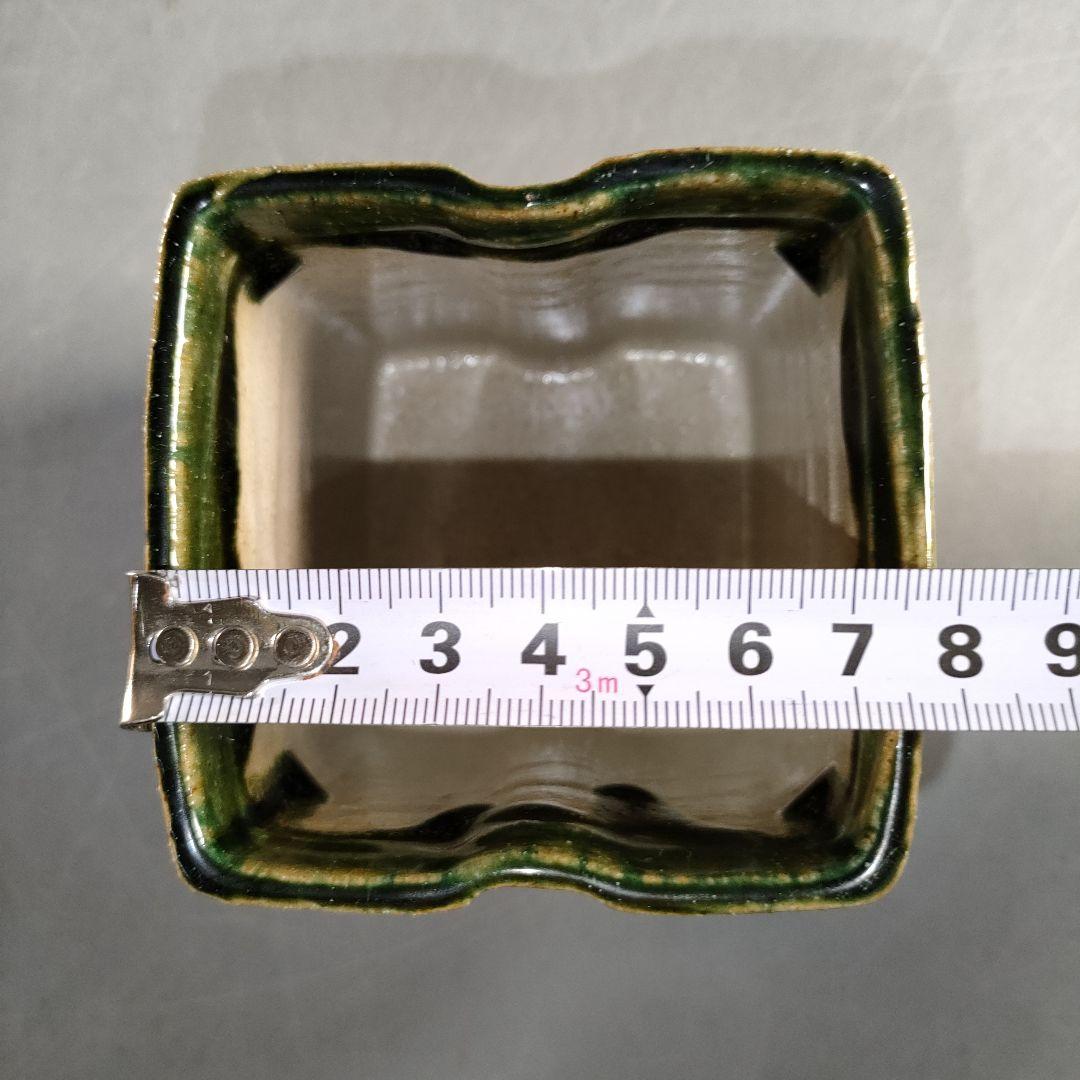 A1360-5/織部焼/幸兵衛窯/加藤卓男/織部角形筒深向付5客/共箱/懐石道具