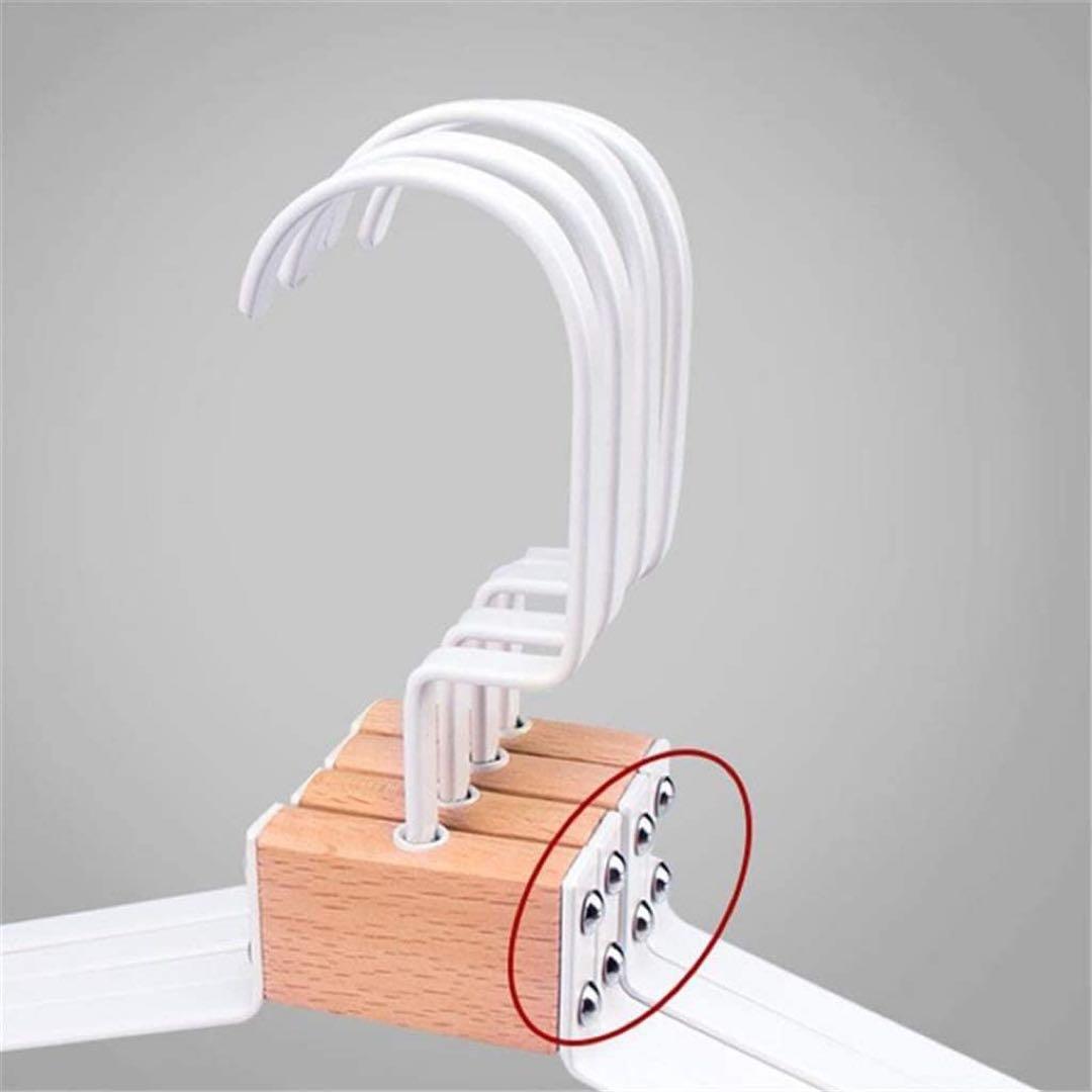 5本組　金属と無垢材を組み合わせたハンガーおしゃれ 収納 型崩れ防止360度回転