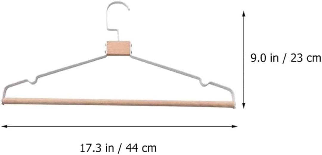 5本組　金属と無垢材を組み合わせたハンガーおしゃれ 収納 型崩れ防止360度回転