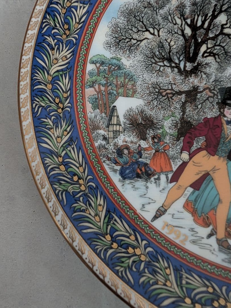 ロイヤルウースター クリスマスプレート　絵皿　1992年　ボクシングデー