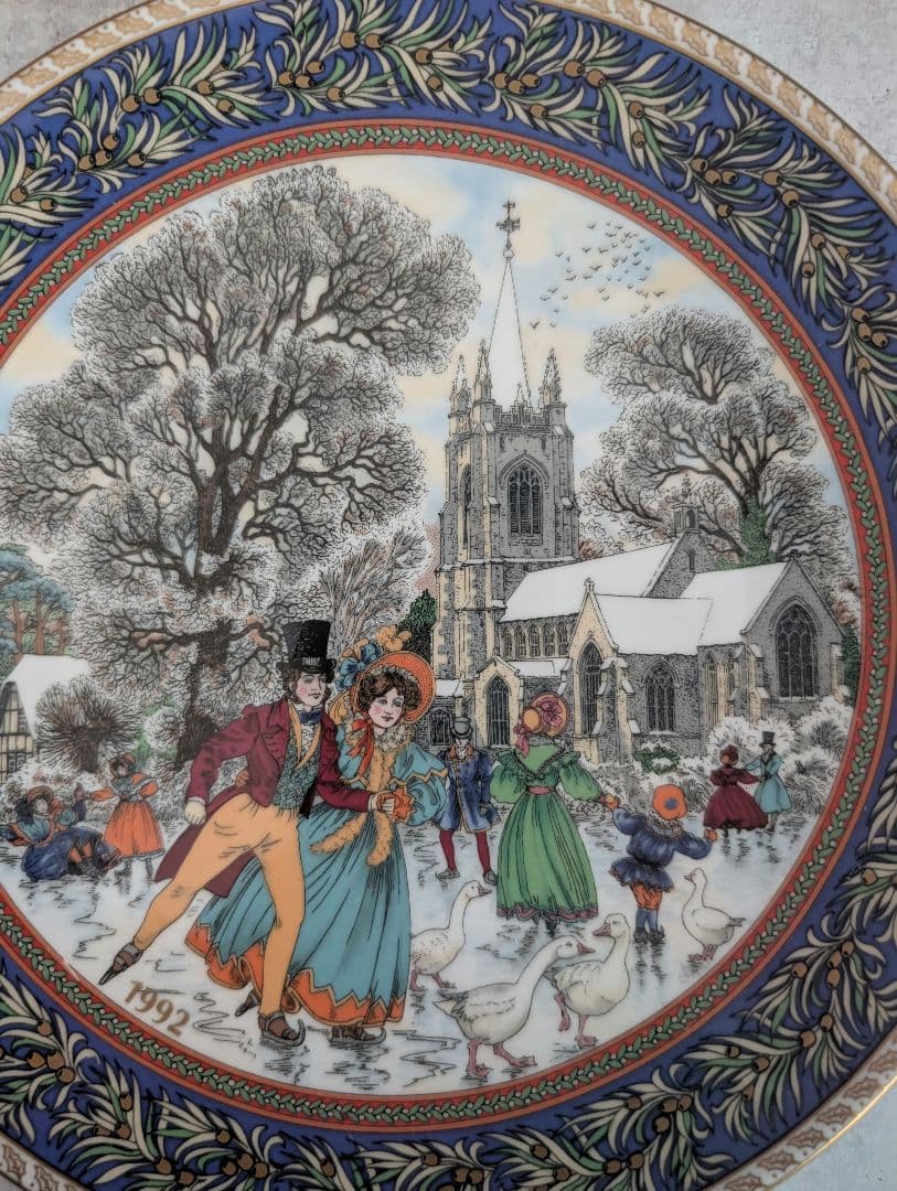 ロイヤルウースター クリスマスプレート　絵皿　1992年　ボクシングデー