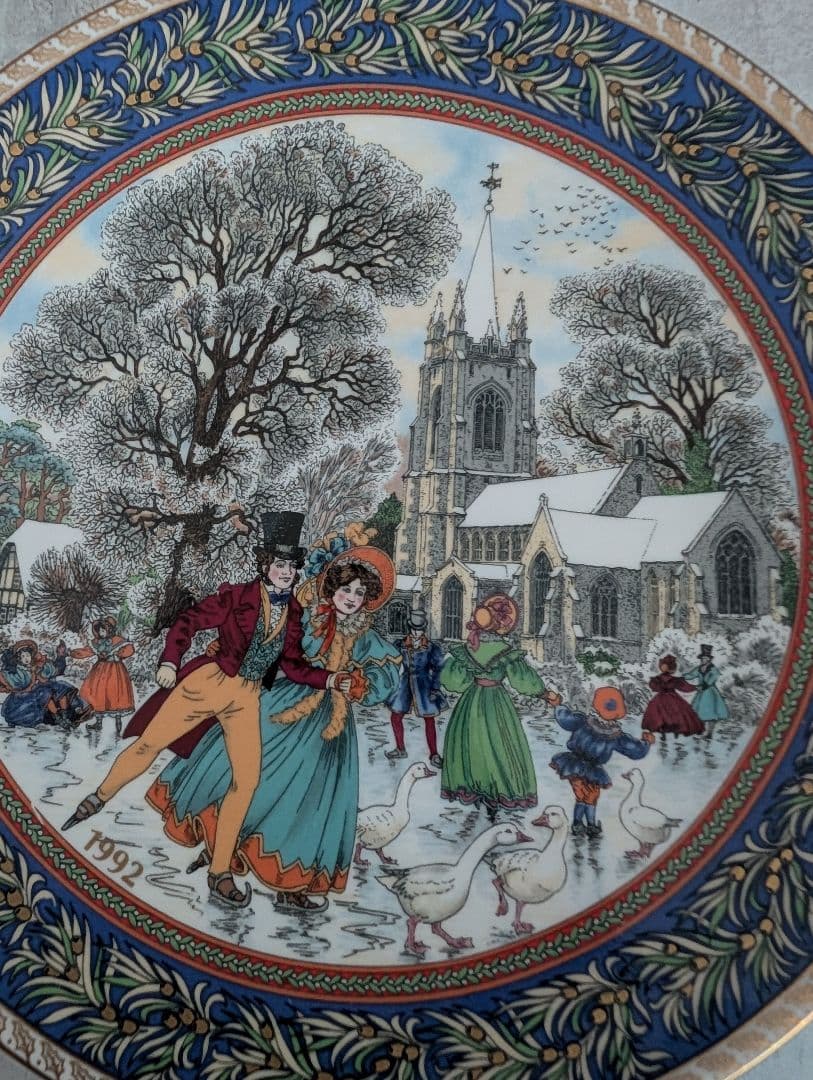 ロイヤルウースター クリスマスプレート　絵皿　1992年　ボクシングデー