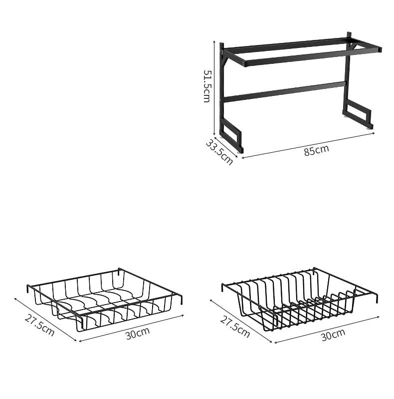 キッチンラック 幅85cm 水切りラック シンク 省スペース 大容量 スポンジ