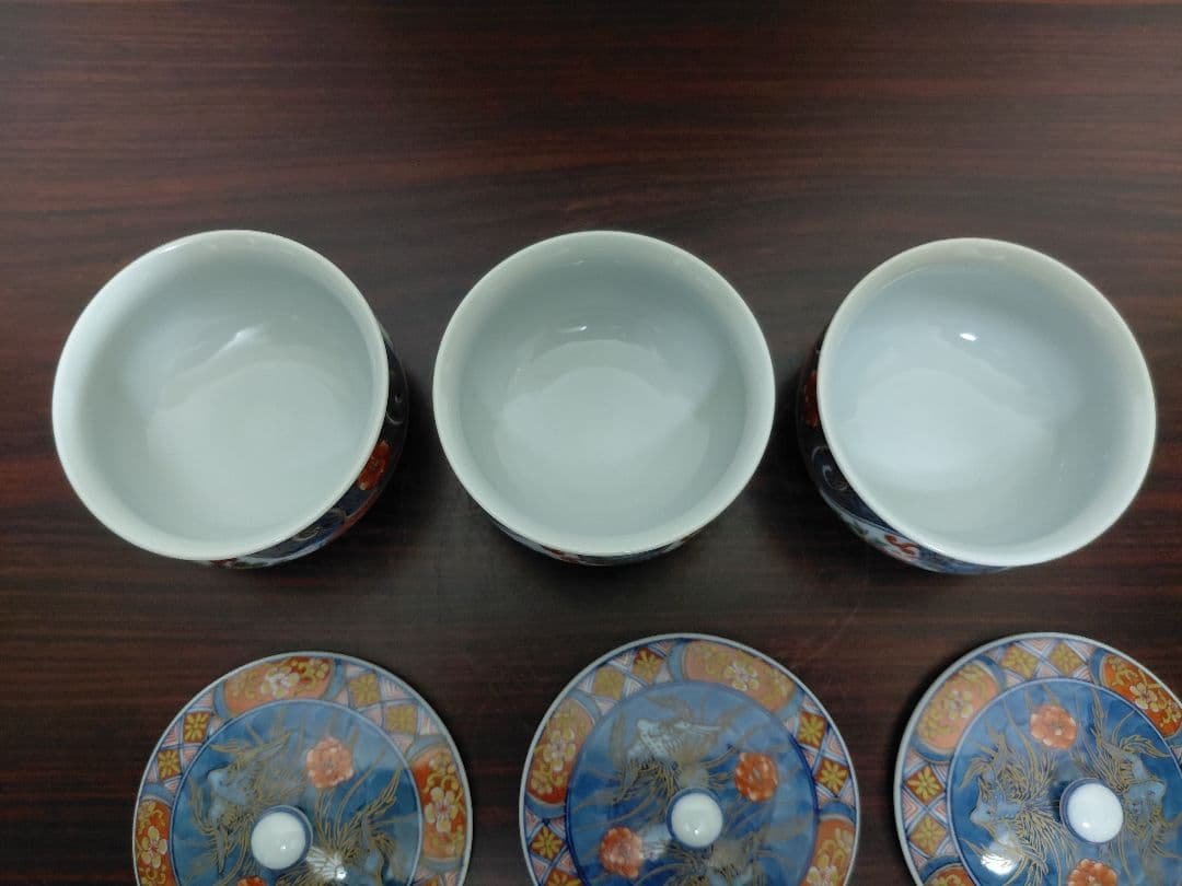 有田焼 館林源右衛門 蓋付茶碗 五客 茶道具 煎茶道具