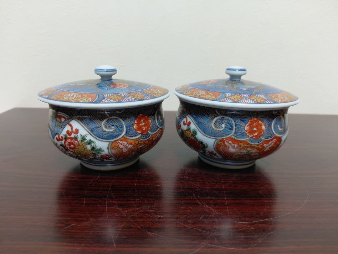 有田焼 館林源右衛門 蓋付茶碗 五客 茶道具 煎茶道具