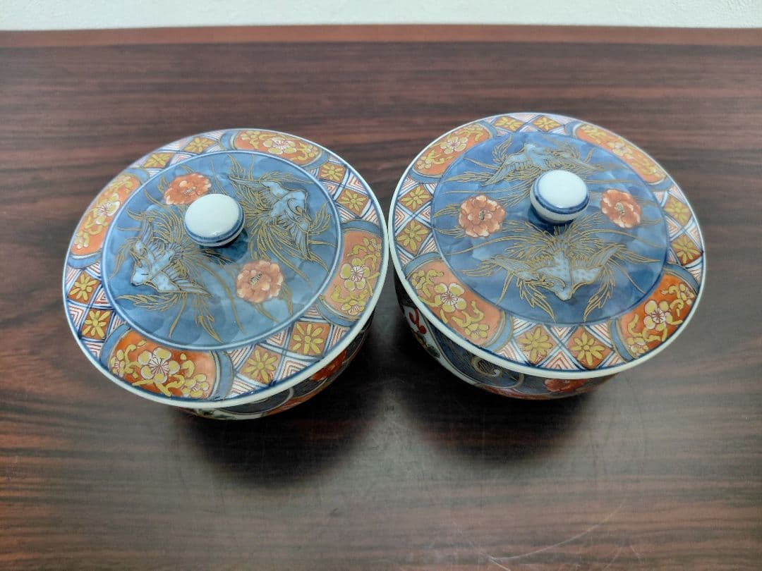 有田焼 館林源右衛門 蓋付茶碗 五客 茶道具 煎茶道具